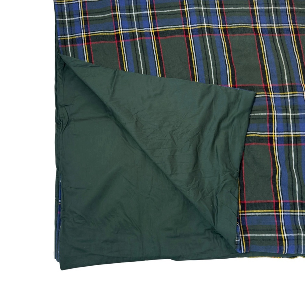 Pottery Barn Stewart Plaid Duvet and Shams in Green Multi Queen - Picture 10 of 11